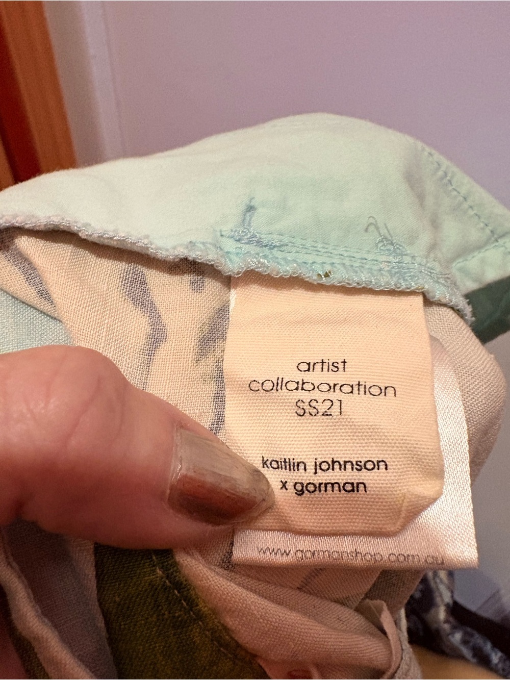 Gorman x Kaitlin Johnson artist collaboration linen wide leg L pastel/ Floral. - Picture 6 of 6